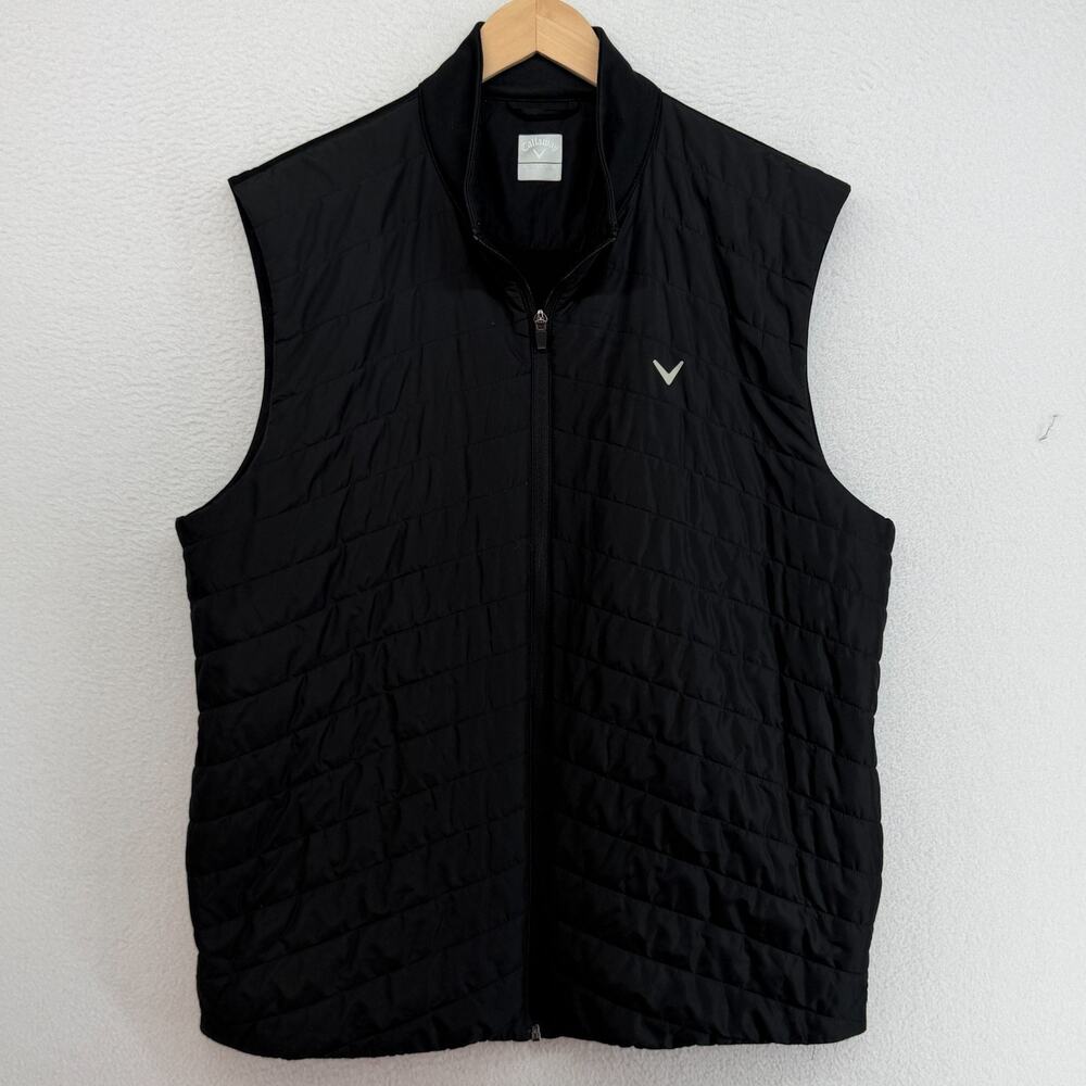 CALLAWAY Vest Mens XL Quilted Full Zip Puffer Golf Insulated Gilet Black